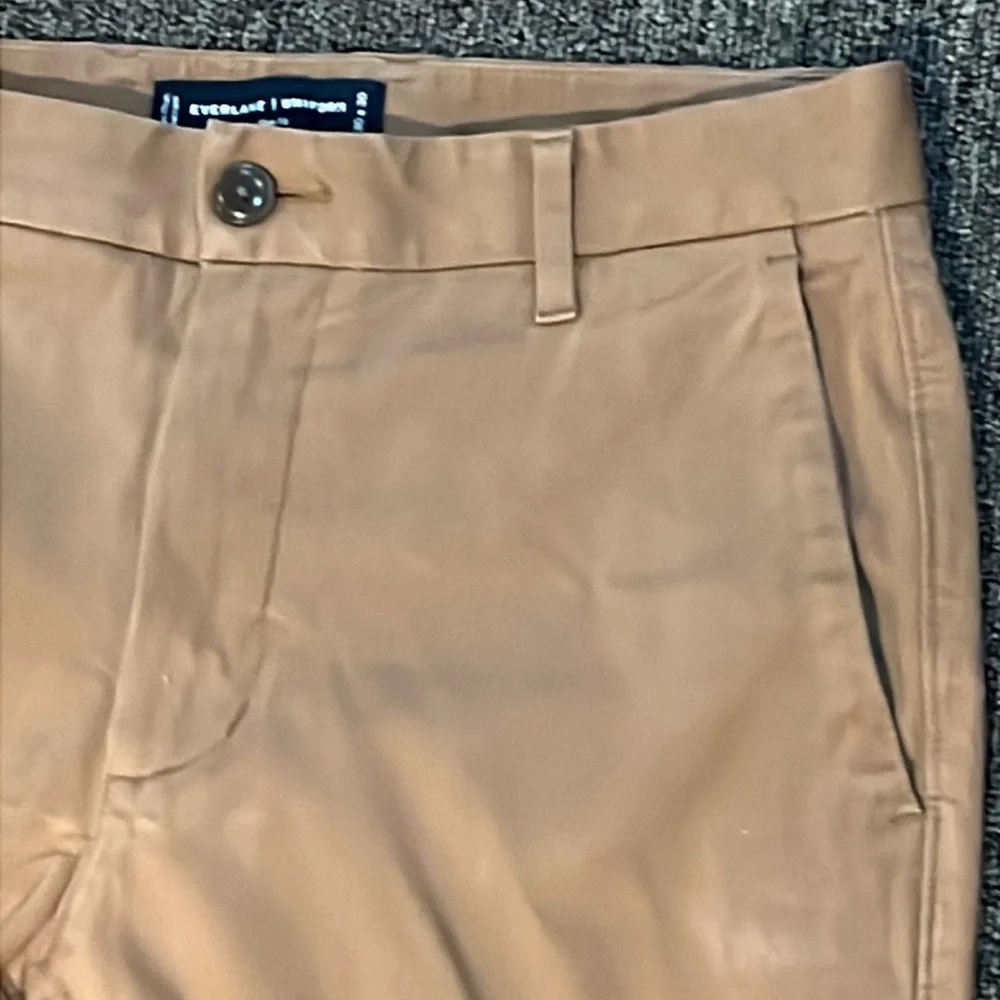 Everlane Uniform khaki beige flat front slim fit pants cotton blend 30x30 men 30 - Picture 7 of 14
